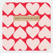 Modern Romantic Red & Roze Hearts Patroon Vierkante Sticker (Voorkant)