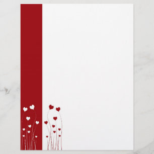 Modern Romantic Red White Love Hearts