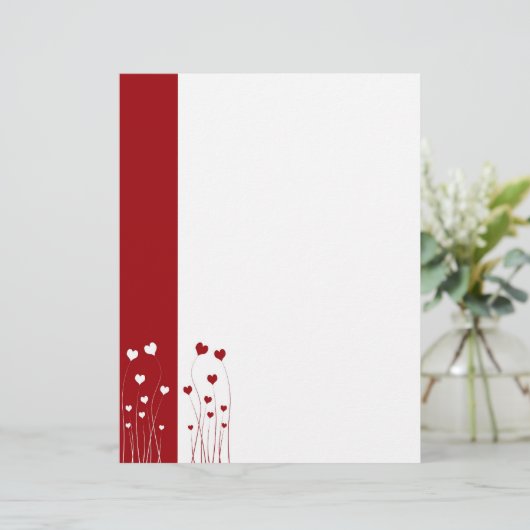 Modern Romantic Red White Love Hearts (Staand voorkant)