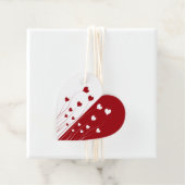 Modern Romantic Red White Love Hearts Bedankjes Labels (In situ)