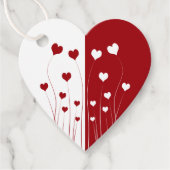 Modern Romantic Red White Love Hearts Bedankjes Labels (Voorkant)