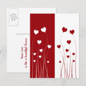 Modern Romantic Red White Love Hearts Briefkaart (Voorkant / Achterkant)
