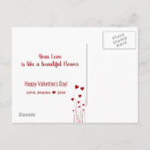 Modern Romantic Red White Love Hearts Briefkaart (Achterkant)