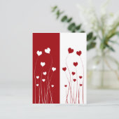 Modern Romantic Red White Love Hearts Briefkaart (Staand voorkant)