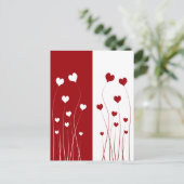 Modern Romantic Red White Love Hearts Briefkaart (Staand voorkant)