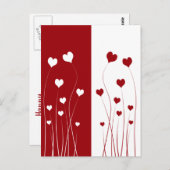 Modern Romantic Red White Love Hearts Briefkaart (Voorkant / Achterkant)