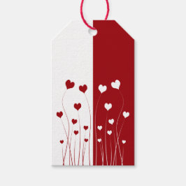 Modern Romantic Red White Love Hearts Cadeaulabel