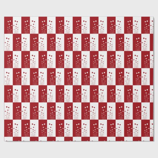 Modern Romantic Red White Love Hearts Cadeaupapier (Vlak)