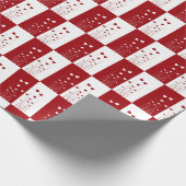 Modern Romantic Red White Love Hearts Cadeaupapier (Hoek)