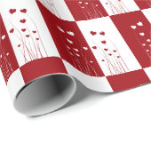 Modern Romantic Red White Love Hearts Cadeaupapier (Rol Hoek)