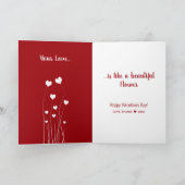 Modern Romantic Red White Love Hearts Card Kaart (Binnen)