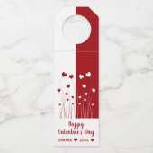 Modern Romantic Red White Love Hearts Flessenhanger (Voorkant)