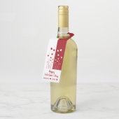 Modern Romantic Red White Love Hearts Flessenhanger (Schuin)