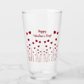 Modern Romantic Red White Love Hearts Glas (Voorkant)