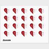 Modern Romantic Red White Love Hearts Hart Sticker (Vel)