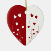Modern Romantic Red White Love Hearts Keramisch Ornament (Rechts)