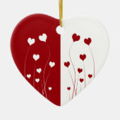 Modern Romantic Red White Love Hearts Keramisch Ornament (Voorkant)