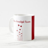 Modern Romantic Red White Love Hearts Koffiemok (Voorkant links)