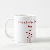 Modern Romantic Red White Love Hearts Koffiemok (Links)