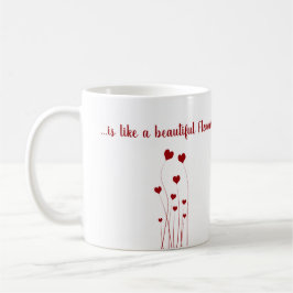Modern Romantic Red White Love Hearts Koffiemok