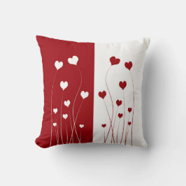 Modern Romantic Red White Love Hearts Kussen