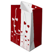 Modern Romantic Red White Love Hearts Medium Cadeauzakje (Achterkant Gekanteld)