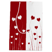 Modern Romantic Red White Love Hearts Medium Cadeauzakje (Achterkant)