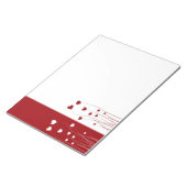 Modern Romantic Red White Love Hearts Notitieblok (Schuin)