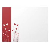 Modern Romantic Red White Love Hearts Notitieblok (Voorkant)