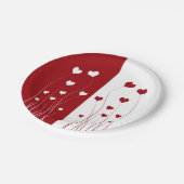 Modern Romantic Red White Love Hearts Papieren Bordje (Gekanteld)