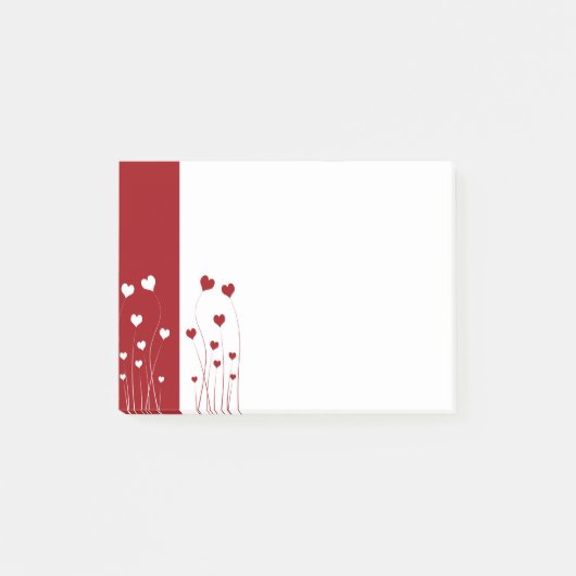 Modern Romantic Red White Love Hearts Post-it® Notes (Voorkant)