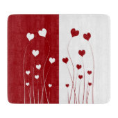 Modern Romantic Red White Love Hearts Snijplank (Voorkant)