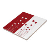 Modern Romantic Red White Love Hearts Tegeltje (Zijkant)