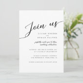 Modern Romantic Script Typography Wedding Kaart (Staand voorkant)