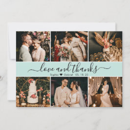 Modern Romantic Typografie 6 Foto Collage Dankj Y Bedankkaart