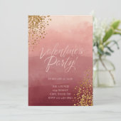 Modern Romantic Valentine’s Party Invitation Kaart (Staand voorkant)