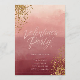 Modern Romantic Valentine’s Party Invitation Kaart