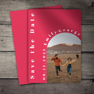 Modern Romantic Viva Magenta Arch Photo Weddenscha Save The Date