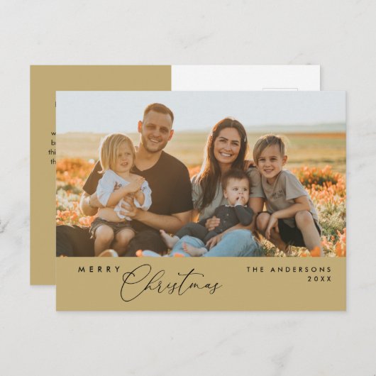 Modern Romantic, vrolijk Briefkaart kerstfamilie (Voorkant / Achterkant)