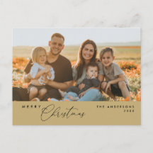 Modern Romantic, vrolijk Briefkaart kerstfamilie