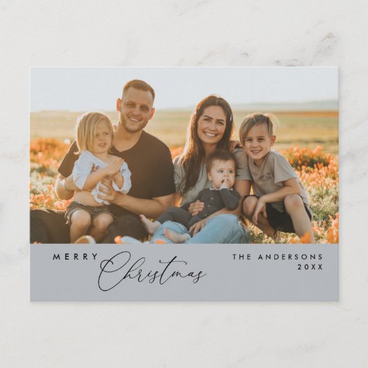 Modern Romantic, vrolijk Briefkaart kerstfamilie (Voorkant)