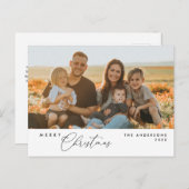 Modern Romantic, vrolijk Briefkaart kerstfamilie (Voorkant / Achterkant)