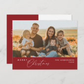 Modern Romantic, vrolijk Briefkaart kerstfamilie (Voorkant / Achterkant)