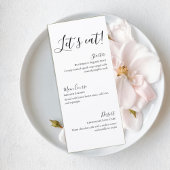 Modern Romantic Wedding Dinner Menu card