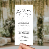 Modern Romantic Wedding Dinner Thank You Card Programmakaart