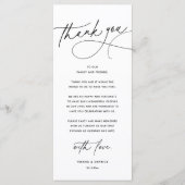 Modern Romantic Wedding Dinner Thank You Card Programmakaart (Voorkant)