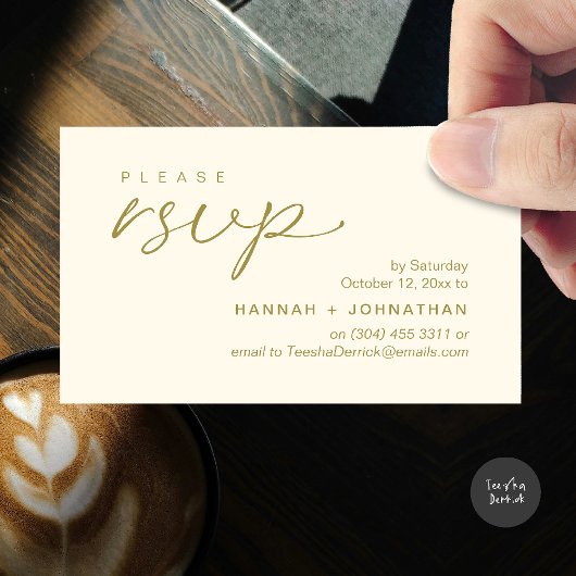 Modern Romantic Wedding Invites RSVP Reminder Card Informatiekaartje