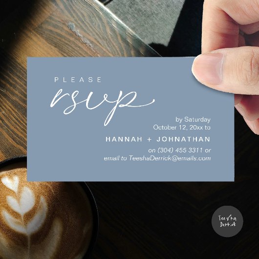Modern Romantic Wedding Invites RSVP Reminder Card Informatiekaartje