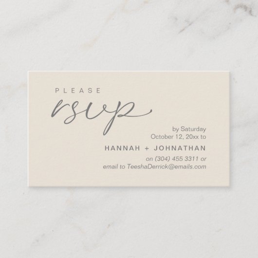 Modern Romantic Wedding Invites RSVP Reminder Card Informatiekaartje (Voorkant)