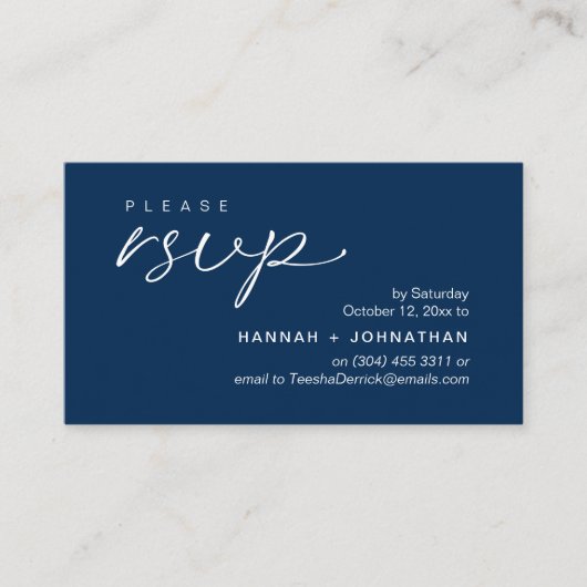 Modern Romantic Wedding Invites RSVP Reminder Card Informatiekaartje (Voorkant)
